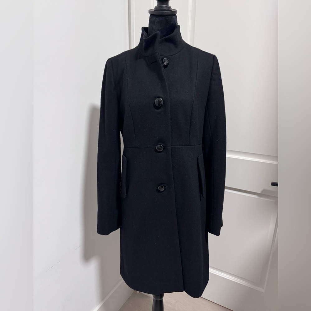 J crew wool black coat size 6